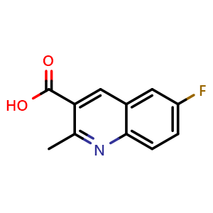 Chemical structure of 6-Fluoro-2-methylquinoline-3-carboxylic acid , CAS 461026-47-1, AChemBlock W159056