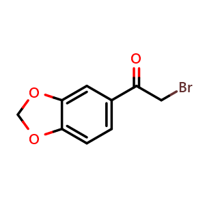 Chemical structure of 1-(1,3-benzodioxol-5-yl)-2-bromoethanone , CAS 40288-65-1, AChemBlock W159059
