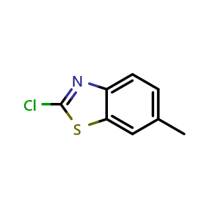 Chemical structure of 2-Chloro-6-methyl-benzothiazole , CAS 3507-26-4, AChemBlock W159063
