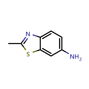 Chemical structure of 2-Methyl-benzothiazol-6-ylamine , CAS 2941-62-0, AChemBlock W159072