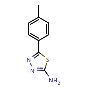 Chemical structure of 5-(4-Methylphenyl)-1,3,4-thiadiazol-2-amine , CAS 26907-54-0, AChemBlock W159075