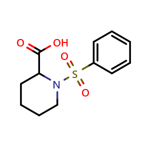 Chemical structure of 1-(Phenylsulfonyl)piperidine-2-carboxylic acid , CAS 223562-03-6, AChemBlock W159077
