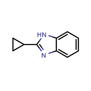 Chemical structure of 2-Cyclopropyl-1H-benzoimidazole , CAS 16405-79-1, AChemBlock W159085