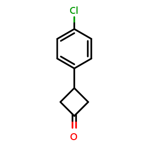 Chemical structure of 3-(4-Chlorophenyl)cyclobutan-1-one , CAS 152714-07-3, AChemBlock W159087
