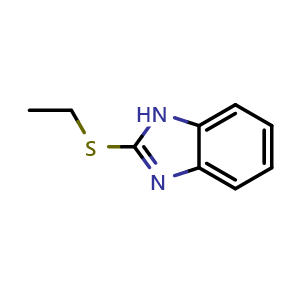 Chemical structure of 2-(Ethylthio)-1H-benzimidazole , CAS 14610-11-8, AChemBlock W159088