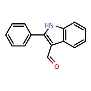 Chemical structure of 2-Phenyl-1H-indole-3-carbaldehyde , CAS 25365-71-3, AChemBlock W159133