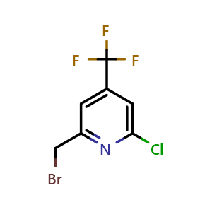 Chemical structure of 2-(Bromomethyl)-6-chloro-4-(trifluoromethyl)pyridine , CAS 862120-75-0, AChemBlock W159140