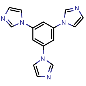 Chemical structure of 1,3,5-tri(1H-Imidazol-1-yl)benzene , CAS 528543-96-6, AChemBlock W159145