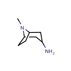 Chemical structure of 3-Amino-8-methyl-8-azabicyclo[3 2 1]octane , CAS 98998-25-5, AChemBlock W159147