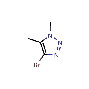 Chemical structure of 4-Bromo-1,5-dimethyl-1H-1,2,3-triazole , CAS 885877-41-8, AChemBlock W159163