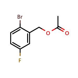 Chemical structure of 2-Bromo-5-fluorobenzyl acetate , CAS 1839665-96-1, AChemBlock W159183