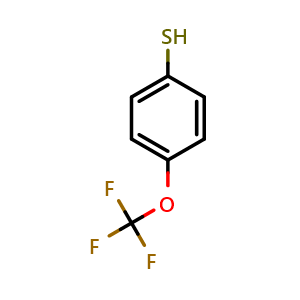 Chemical structure of 4-(Trifluoromethoxy)benzenethiol , CAS 169685-29-4, AChemBlock W159203