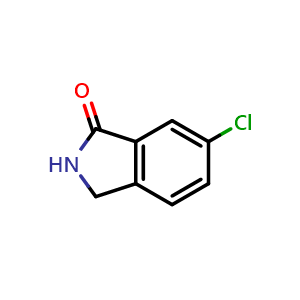 Chemical structure of 6-Chloroisoindolin-1-one , CAS 58083-59-3, AChemBlock W159223