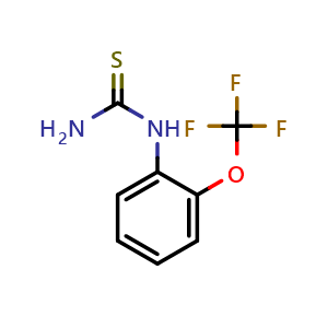 Chemical structure of 1-(2-(Trifluoromethoxy)phenyl)thiourea , CAS 175205-24-0, AChemBlock W159238