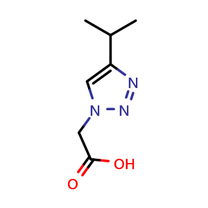 Chemical structure of 2-(4-Isopropyl-1H-1,2,3-triazol-1-yl)acetic acid , CAS 887405-34-7, AChemBlock W159244