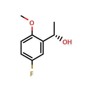 Chemical structure of (S)-1-(5-Fluoro-2-methoxyphenyl)ethan-1-ol , CAS 156597-64-7, AChemBlock W159249