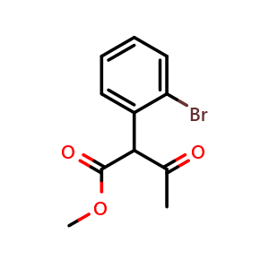 Chemical structure of Methyl 2-(2-bromophenyl)-3-oxobutanoate , CAS 1243144-97-9, AChemBlock W159252