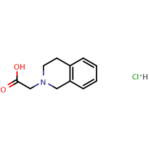 Chemical structure of 2-(3,4-Dihydroisoquinolin-2(1H)-yl)acetic acid hydrochloride , CAS 200064-94-4, AChemBlock W159258