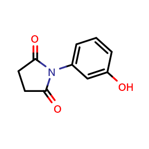 Chemical structure of 1-(3-Hydroxyphenyl)pyrrolidine-2,5-dione , CAS 1204-36-0, AChemBlock W159267