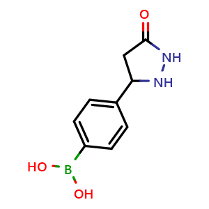Chemical structure of (4-(5-Oxopyrazolidin-3-yl)phenyl)boronic acid , CAS 874290-64-9, AChemBlock W159270