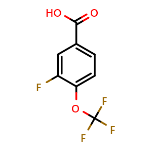 Chemical structure of 3-Fluoro-4-(trifluoromethoxy)benzoic acid , CAS 886498-89-1, AChemBlock W159287