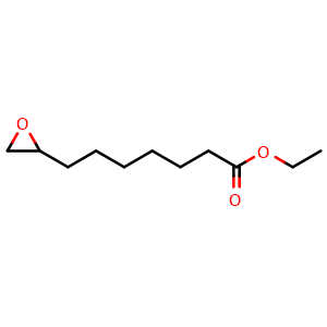 Chemical structure of Ethyl 7-(oxiran-2-yl)heptanoate , CAS 1640980-42-2, AChemBlock W159294