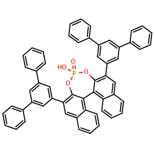 Chemical structure of (11bS)-4-Hydroxy-2,6-bis([1,1':3',1''-terphenyl]-5'-yl)-4-oxide-dinaphtho[2,1-d:1',2'-f][1,3,2]dioxaphosphepin , CAS 1496637-05-8, AChemBlock W159304