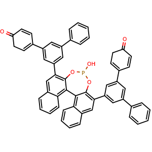 Chemical structure of (11bR)-4-Hydroxy-2,6-bis([1,1':3',1''-terphenyl]-5'-yl)-4-oxide-dinaphtho[2,1-d:1',2'-f][1,3,2]dioxaphosphepin , CAS 361342-55-4, AChemBlock W159305