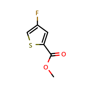 Chemical structure of Methyl 4-fluorothiophene-2-carboxylate , CAS 32431-75-7, AChemBlock W159316