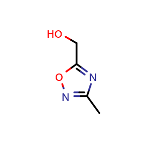 Chemical structure of (3-Methyl-1,2,4-oxadiazol-5-yl)methanol , CAS 112960-56-2, AChemBlock W159331