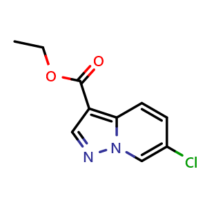 Chemical structure of Ethyl 6-chloropyrazolo[1,5-a]pyridine-3-carboxylate , CAS 55899-28-0, AChemBlock W159333