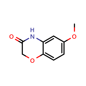 Chemical structure of 6-Methoxy-2H-benzo[b][1,4]oxazin-3(4H)-one , CAS 5023-12-1, AChemBlock W159335
