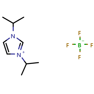 Chemical structure of 1,3-Diisopropylimidazolium tetrafluoroborate , CAS 286014-34-4, AChemBlock W159343
