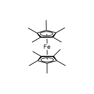 Chemical structure of Bis(pentamethylcyclopentadienyl)iron(II) , CAS 12126-50-0, AChemBlock W159348