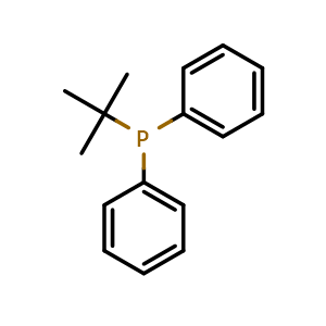 Chemical structure of tert-Butyldiphenylphosphine , CAS 6002-34-2, AChemBlock W159362