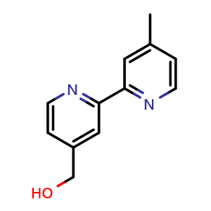 Chemical structure of 4-Hydroxymethyl-4'-methyl-2,2'-bipyridyl , CAS 81998-04-1, AChemBlock W159391