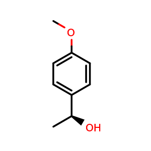 Chemical structure of (S)-1-(4-Methoxyphenyl)-1-ethanol , CAS 1572-97-0, AChemBlock W159404
