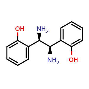 Chemical structure of (1R,2R)-1,2-Bis(2-hydroxyphenyl)ethylenediamine , CAS 870991-70-1, AChemBlock W159407