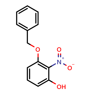 Chemical structure of 3-(Benzyloxy)-2-nitrophenol , CAS 213685-59-7, AChemBlock W159437