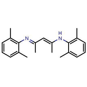 Chemical structure of N-(4-((2,6-Dimethylphenyl)amino)pent-3-en-2-ylidene)-2,6-dimethylaniline , CAS 267431-79-8, AChemBlock W159454