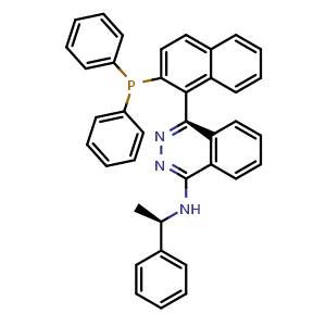 Chemical structure of (S)-(-)-4-[2-(Diphenylphosphino)-1-naphthalenyl]-N-[(R)-1-phenylethyl]-1-phthalazinamine , CAS 828927-96-4, AChemBlock W159466
