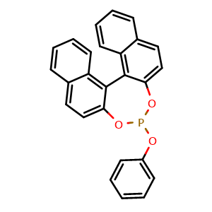 Chemical structure of (11bR)-4-Phenoxy-dinaphtho[2,1-d:1',2'-f][1,3,2]dioxaphosphepine , CAS 188055-47-2, AChemBlock W159484