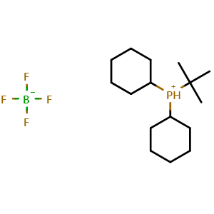 Chemical structure of tert-Butyldicyclohexylphosphonium tetrafluoroborate , CAS 1220349-00-7, AChemBlock W159493