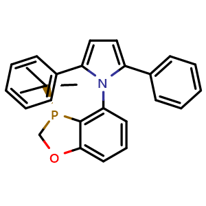 Chemical structure of (S)-1-(3-(tert-butyl)-2,3-dihydrobenzo[d][1,3]oxaphosphol-4-yl)-2,5-diphenyl-1H-pyrrole , CAS 1683581-58-9, AChemBlock W159510