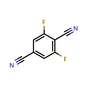 Chemical structure of 2,6-Difluoroterephthalonitrile , CAS 510772-86-8, AChemBlock W159525