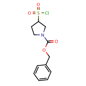 Chemical structure of Benzyl 3-(chlorosulfonyl)pyrrolidine-1-carboxylate , CAS 1035173-74-0, AChemBlock W159545