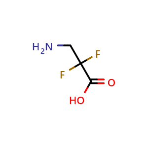 Chemical structure of 3-Amino-2,2-difluoropropanoic acid , CAS 428452-49-7, AChemBlock W159547