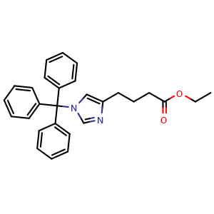 Chemical structure of Ethyl 4-(1-trityl-1H-imidazol-4-yl)butanoate , CAS 887276-82-6, AChemBlock W159556