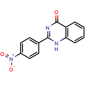 Chemical structure of 2-(4-Nitrophenyl)quinazolin-4(1H)-one , CAS 4765-59-7, AChemBlock W159572