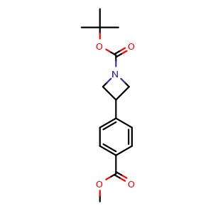 Chemical structure of tert-Butyl 3-(4-(methoxycarbonyl)phenyl)azetidine-1-carboxylate , CAS 1240970-70-0, AChemBlock W159573